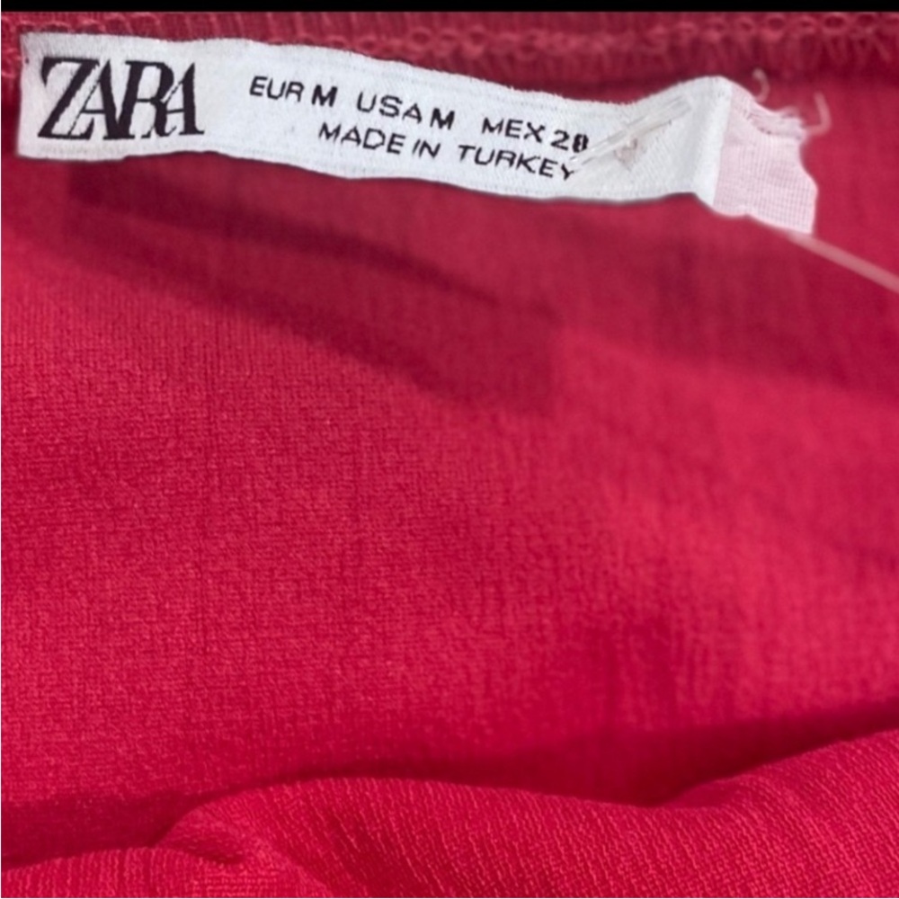 NWOT ZARA Hot Pink Criss Cross Crop Top Medium - Picture 5 of 5